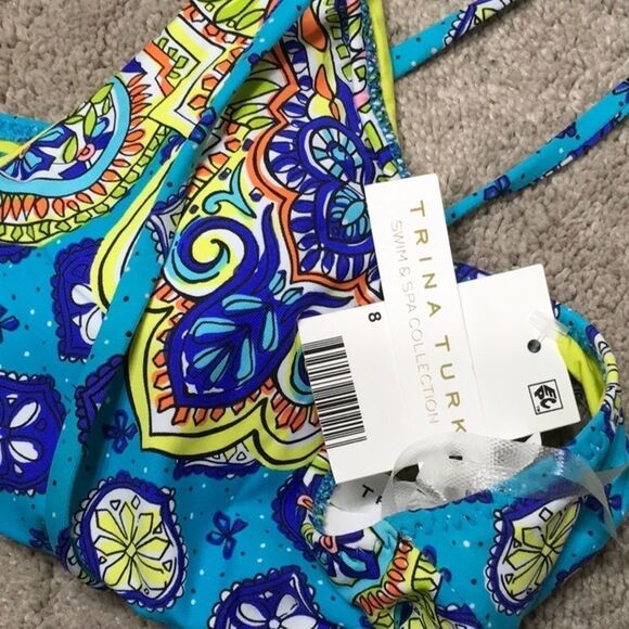 Trina Turk high neck halter bikini top. NWT - Picture 9 of 9
